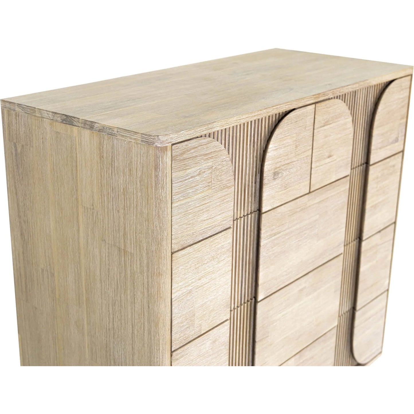007 SI-2325066 | Unknown | Haru 5-Drawer Chest by LH Imports in beige and sand wash. Made from acacia, acacia veneer, mdf in a unique style.