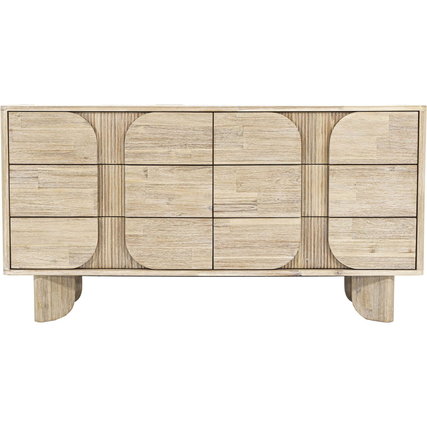 005 SI-2325067 | Unknown | Haru 6-Drawer Dresser by LH Imports in beige and sand wash. Made from acacia, acacia veneer, mdf in a unique style.