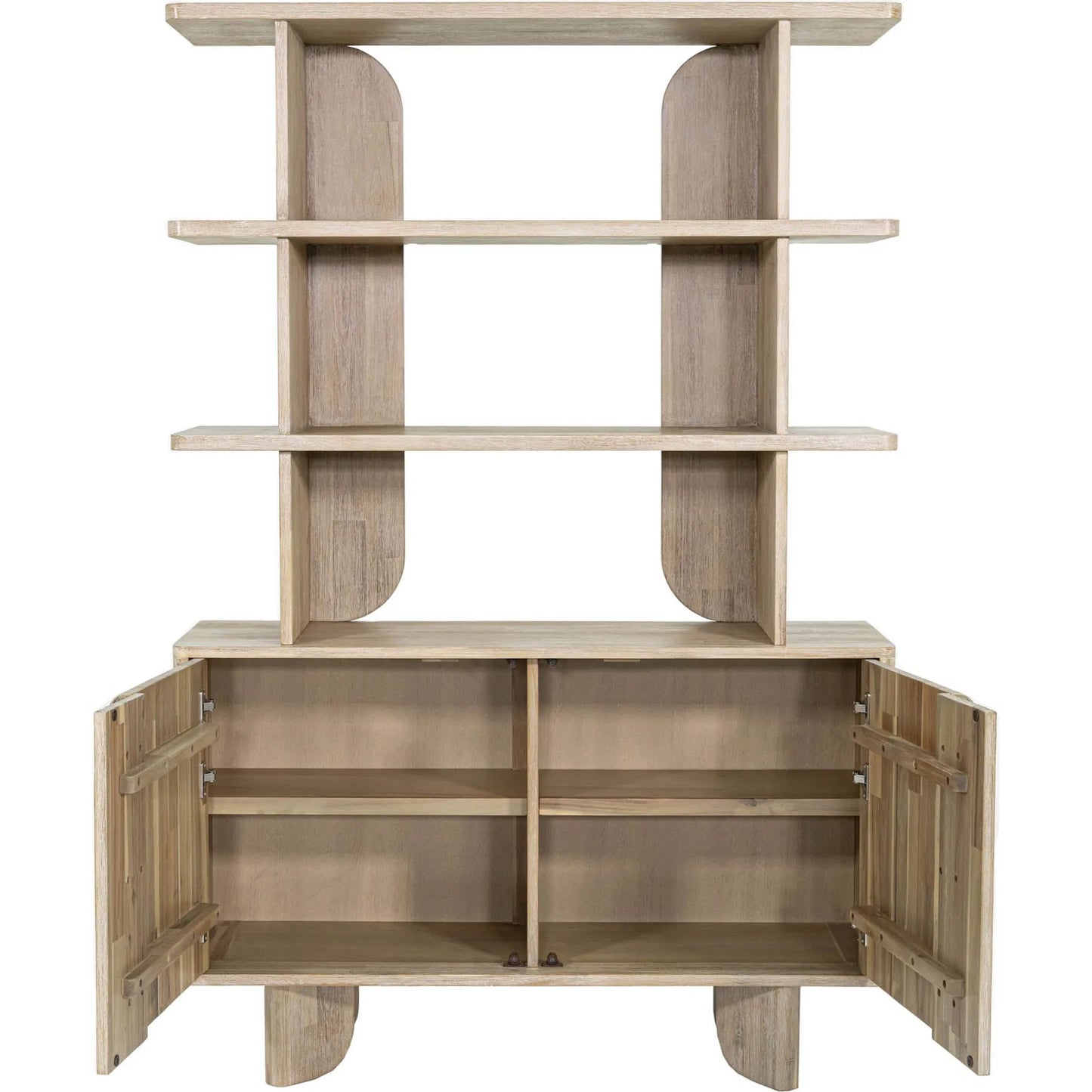 006 SI-2325070 | Unknown | Haru Bookcase by LH Imports in beige and sand wash. Made from acacia, acacia veneer, mdf in a unique style.