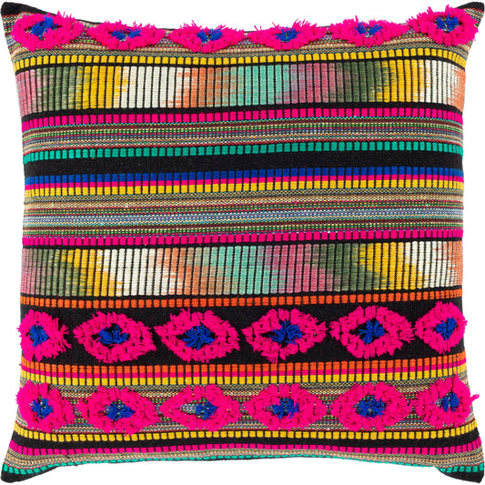 001 SI-1882428,SI-1882429 | Primary Silo | Haruki Pillow - 33973 by Surya in black, magenta, yellow, burnt orange, emerald. Made from 60% acrylic, 40% cotton, 100% cotton in a eclectic & global style.