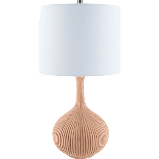 Hawston Accent Table Lamp by Livabliss in body: yellow; shade: white; finial: metallic - nickel; harp: metallic - nickel; cord: translucent and hand finished. Made from ceramic, linen, polystyrene, iron in a transitional sty