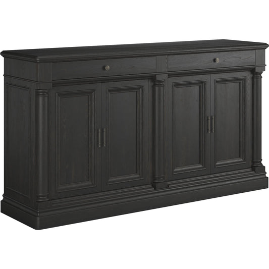 Atrium Credenza by A.R.T. Furniture in hand rubbed black, undertones of brown. Made from unique in a traditional style.