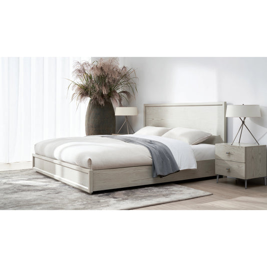 Zest 2-Drawer Nightstand by Zest in bleached oak. Made from mdf, particle board in a modern style.