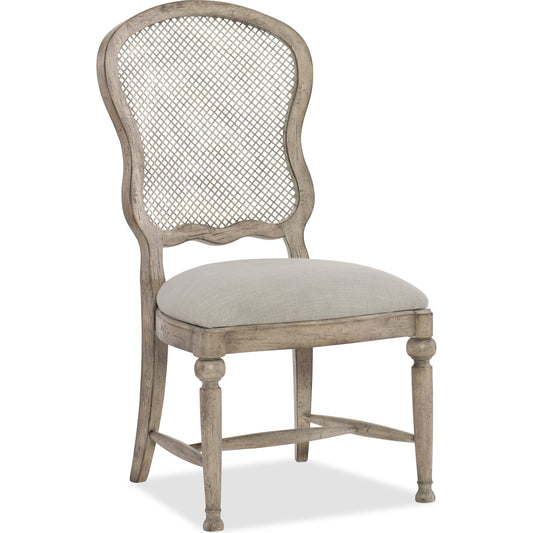 Gaston Side Chair (Set of 2) by Hooker Furniture in grey and mercantile white. Made from fabric, metal in a traditional style.