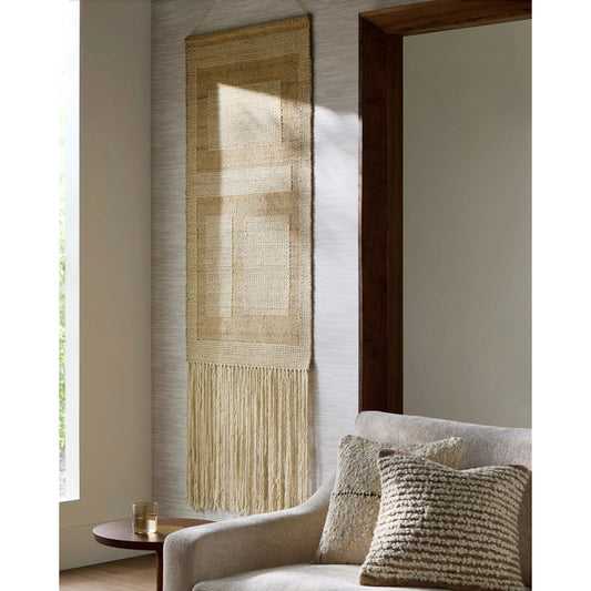 Hadrian 541874 Wall Decor by Surya in ivory, sand, cream. Made from wool, cotton, wood in a rustic style.