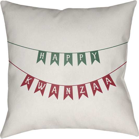 Kwanzaa I Pillow - 22121 by Livabliss. Made from front: 100% polyester, back: 100% polyester in a modern style.