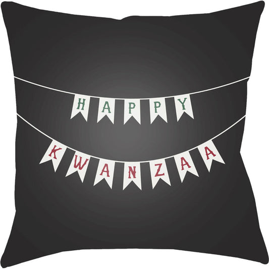 Kwanzaa I Pillow - 22121 by Livabliss. Made from front: 100% polyester, back: 100% polyester in a modern style.