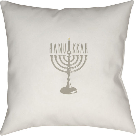 Hanukkah Menorah Pillow - 16328 by Livabliss. Made from front: 100% polyester, back: 100% polyester in a modern style.