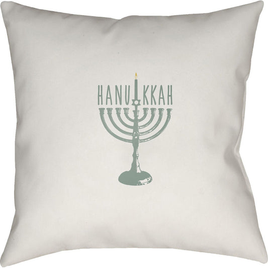 Hanukkah Menorah Pillow - 16328 by Livabliss. Made from front: 100% polyester, back: 100% polyester in a modern style.