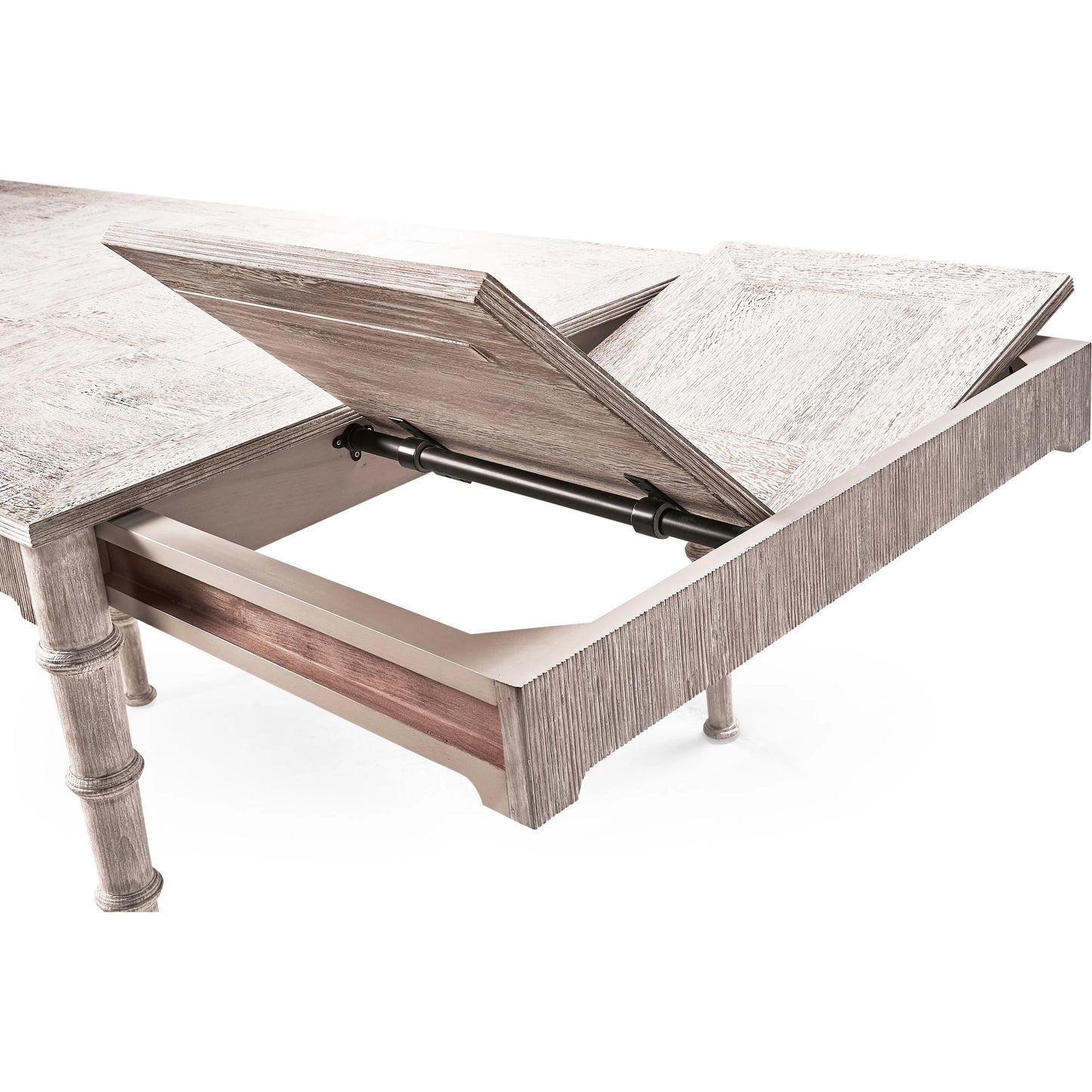 007 SI-2462565 | Closeup | 100" Bywater Extending Dining Table by Jonathan Charles in washed acacia. Made from acacia in a transitional style.