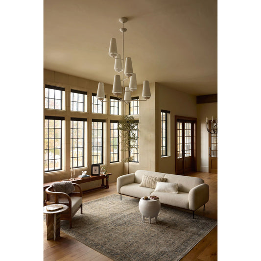 Heritage HER-08 Rug by Loloi in sage, navy. Made from 90% bi-constituent fiber (90%