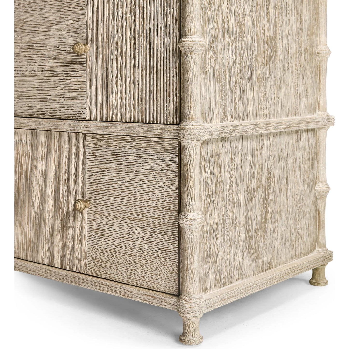 010 SI-2334493 | Closeup | Bywater Dresser by Jonathan Charles in beige and washed acacia. Made from oak, aluminum, acacia veneer, beech in a transitional style.
