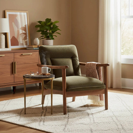 Highland Club Chair by LH Imports. Made from polyester, foam, plywood, ash wood in a unique style.