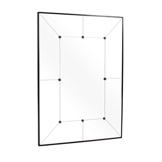 001 SI-2448865 | Primary Silo | Iron Paneled Mirror by Zentique in black. Made from iron, glass in a modern style.
