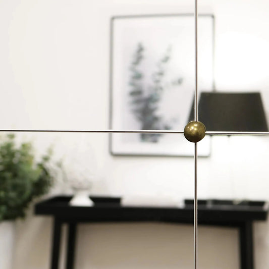 Iron Paneled Mirror by Zentique in black. Made from iron, glass in a modern style.