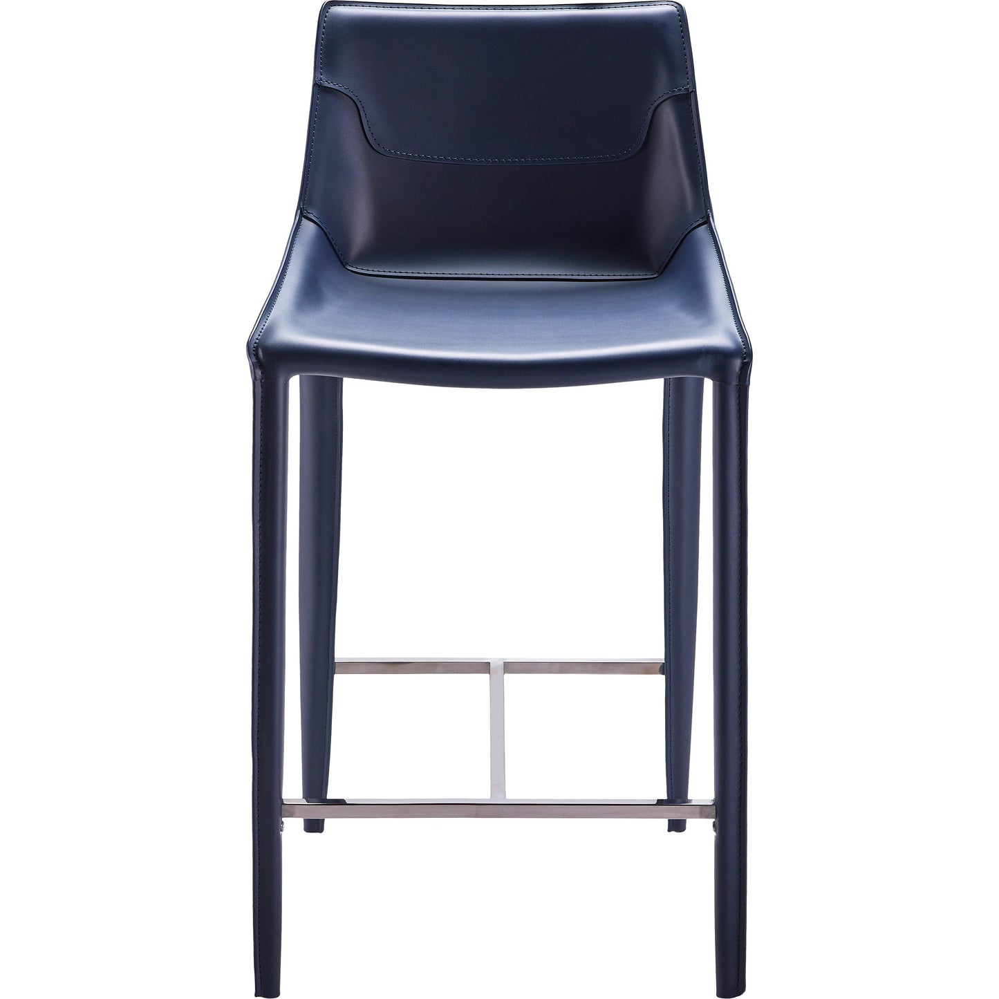 003 SI-2053486 | Additional Silo | Hanks Bar Stool - 497381 by Surya in navy and hand finished. Made from upholstery: pvc, base: metal, fill: 100% polyurethane foam in a modern style.