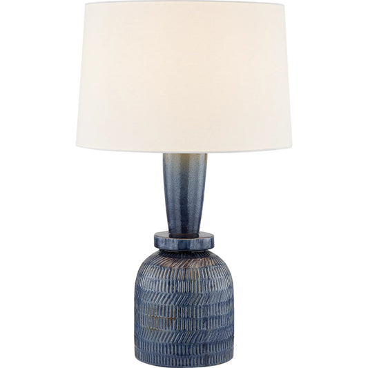 Russo Table Lamp by Mitzi in aged brass, ceramic washed cobalt. Made from ceramic in a eclectic & global style.