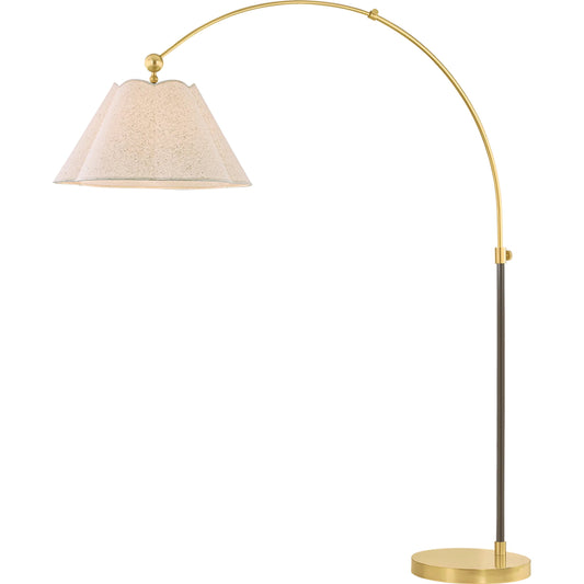 Janie Floor Lamp by Mitzi in aged brass, true bronze. Made from steel in a traditional style.