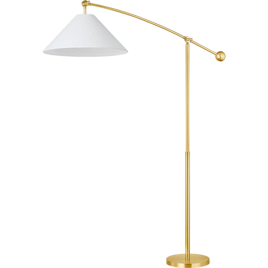 Birdie Floor Lamp by Mitzi in aged brass. Made from steel in a transitional style.