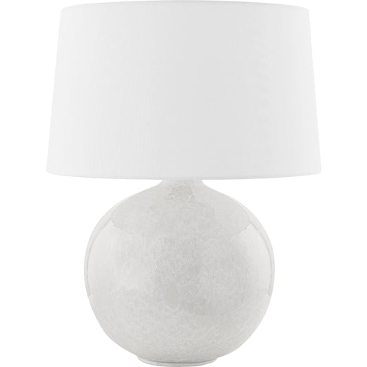 Karina Table Lamp by Mitzi in aged brass. Made from ceramic in a modern style.