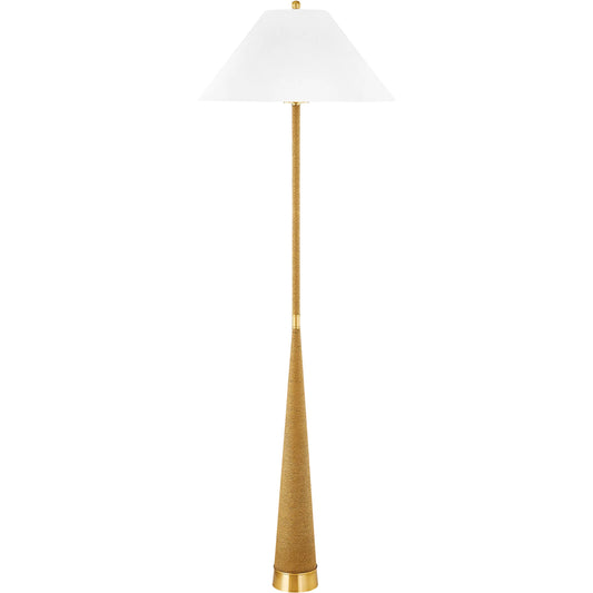 Indie Floor Lamp by Mitzi in aged brass. Made from brass in a modern style.