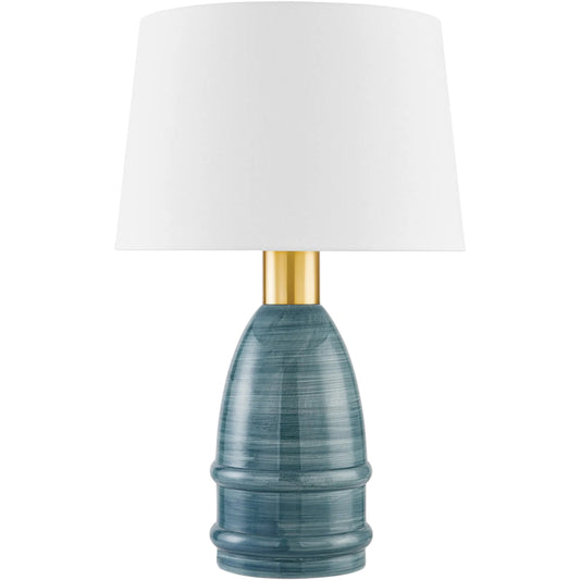 001 SI-2335913 | Primary Silo | Tenley Table Lamp by Mitzi in aged brass, ceramic inchyra blue. Made from ceramic in a eclectic & global style.