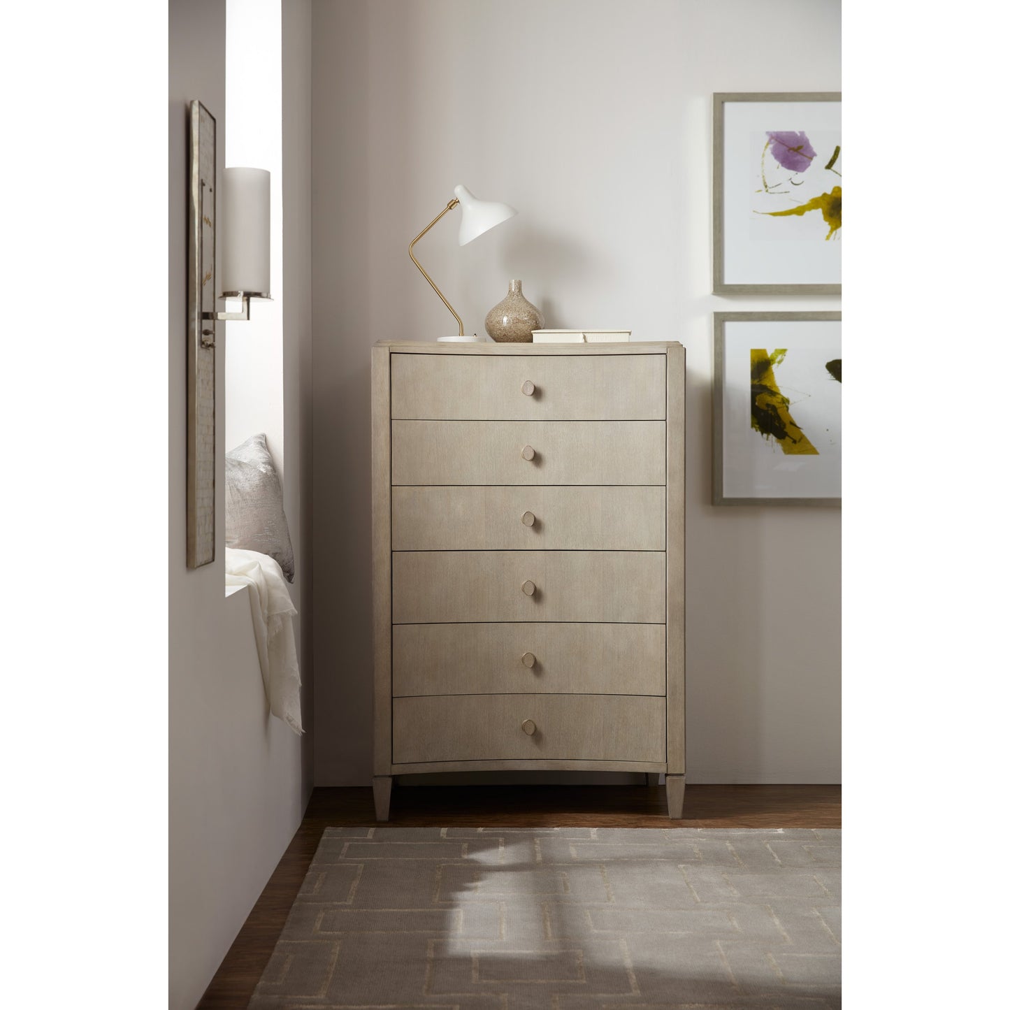 002 SI-1748841 | Lifestyle | Elixir Chest by Hooker Furniture in greige. Made from chinese walnut veneers in a modern style.