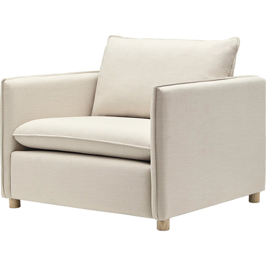 Holliston Accent Chair 541112 by Surya in light beige, brown and painted. Made from polyester, rubber wood, polyester wrapped foam, polyfill in a transitional style.