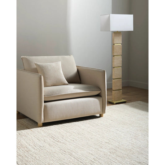 Holliston Accent Chair 541112 by Surya in light beige, brown and painted. Made from polyester, rubber wood, polyester wrapped foam, polyfill in a transitional style.