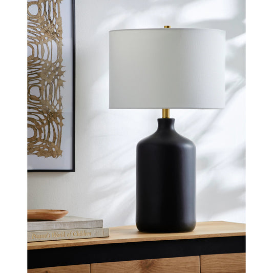 Helix Table Lamp - 500323 by Surya. Made from ceramic, linen, metal in a modern style.