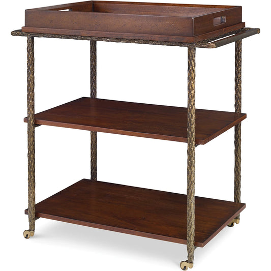 Cleve Bar Cart by Maitland-Smith. Made from unique in a transitional style.