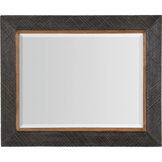 Big Sky Portrait Mirror by Hooker Furniture in vintage natural, furrowed bark. Made from wood, resin, mirror in a traditional style.