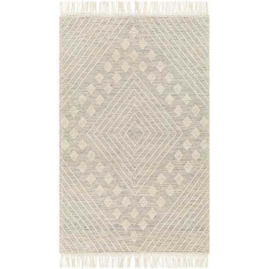 001 SI-1882549,SI-1882551,SI-1882552,SI-1882553,SI-1882554,SI-1882555,SI-1882556 | Primary Silo | Hemingway Rug - 31313 by Livabliss in ivory, black. Made from 60% wool, 40% polyester in a unique style.