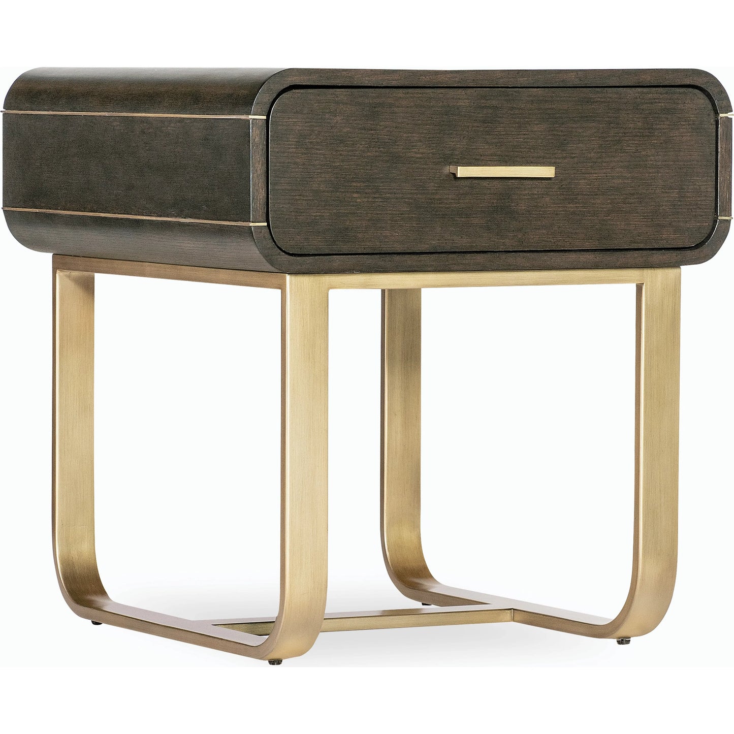 001 SI-2185833 | Primary Silo | Commerce & Market Metropolitan End Table by Hooker Furniture in dark wood and dark wood finish. Made from oak veneers, metal tube and sheet metal in a modern style.