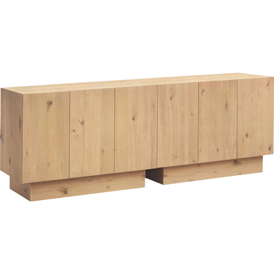 001 SI-2527894 | Primary Silo | Shawn Sideboard by Moe's Home Collection in natural. Made from top, side, front mdf, rustic oak 1mm veneer, shelve mdf, oak veneer 0.6mm, adjustable glide in a unique style.