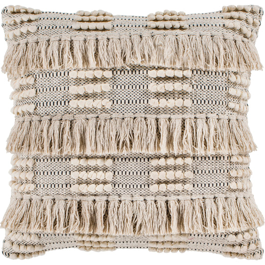 001 S-347784,S-347785,S-347786,S-347787,S-347788,S-347789 | Primary Silo | Helena Pillow - 10205 by Livabliss in beige, cream, black. Made from 100% cotton in a eclectic & global style.