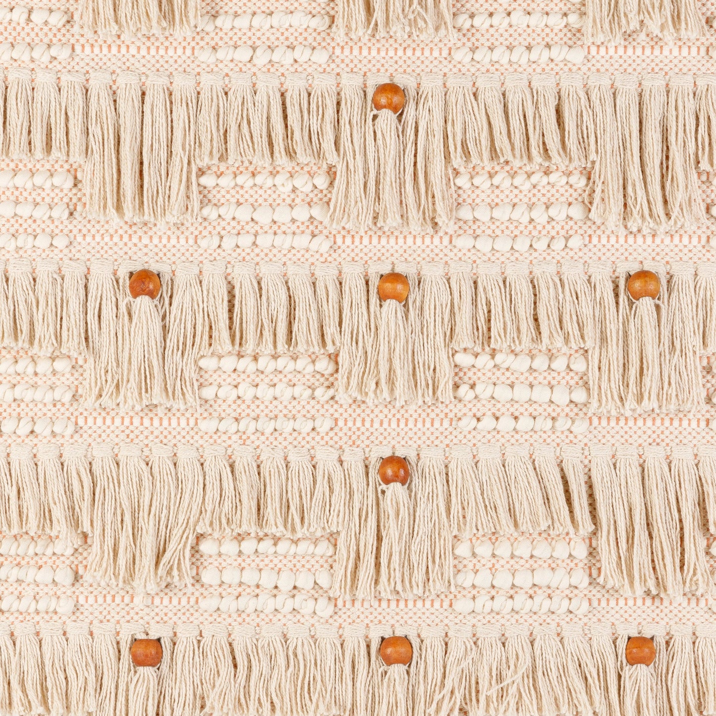 002 SI-1882499 | Closeup | Helena - 29505 by Surya in dusty coral, light beige. Made from 100% cotton, 100% wood in a eclectic & global style.