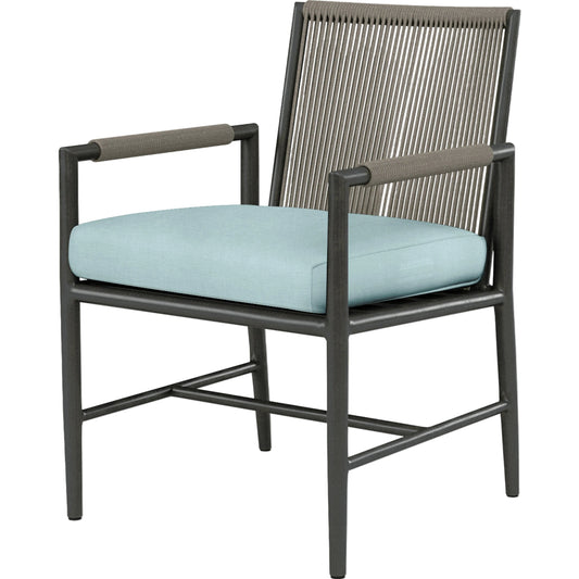 Pietra Outdoor Dining Chair by Sunset West in graphite. Made from olefin rope in a modern style.
