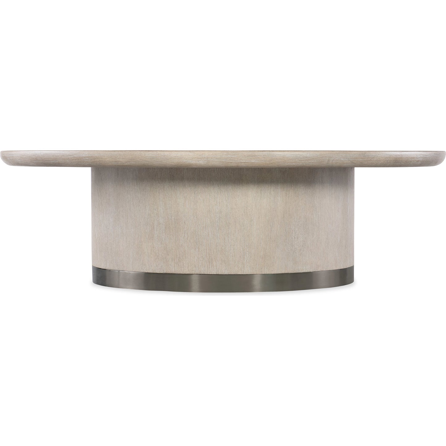 001 SI-2133653 | Primary Silo | Modern Mood Round Cocktail Table by Hooker Furniture. Made from oak veneers, metal in a modern style.