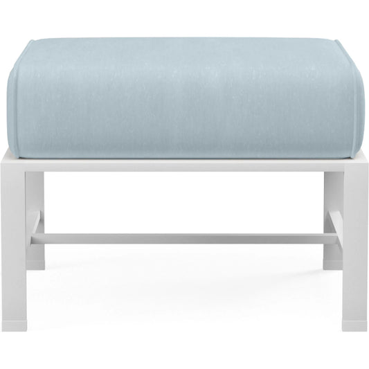 001 SI-2514101 | Primary Silo | Bristol Outdoor Ottoman in Canvas Flax w/ Self Welt by Sunset West. Made from aluminum in a modern style.