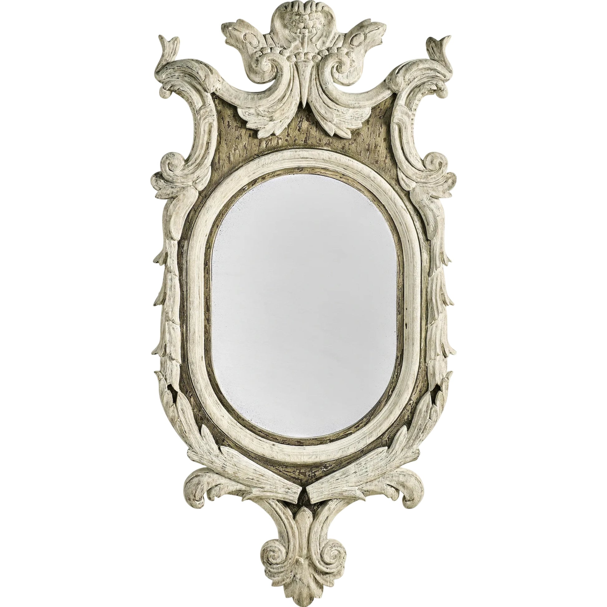 Leicester Mirror by Jonathan Charles in white and washed acacia. Made from acacia in a traditional style.