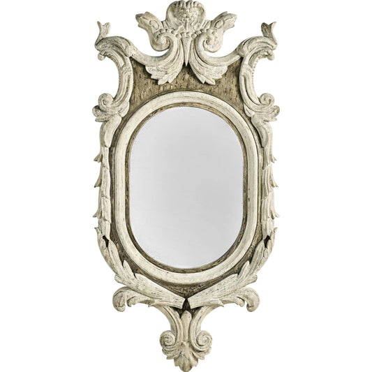 Leicester Mirror by Jonathan Charles in white and washed acacia. Made from acacia in a traditional style.