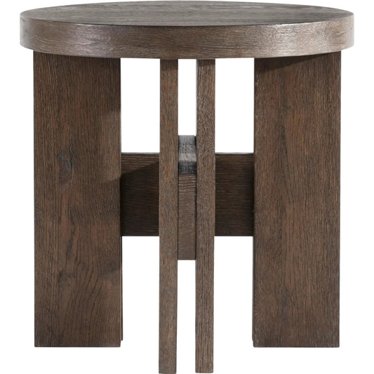 001 SI-2513521 | Primary Silo | Outline Round Side Table by Bernhardt in cassel. Made from wood in a transitional style.