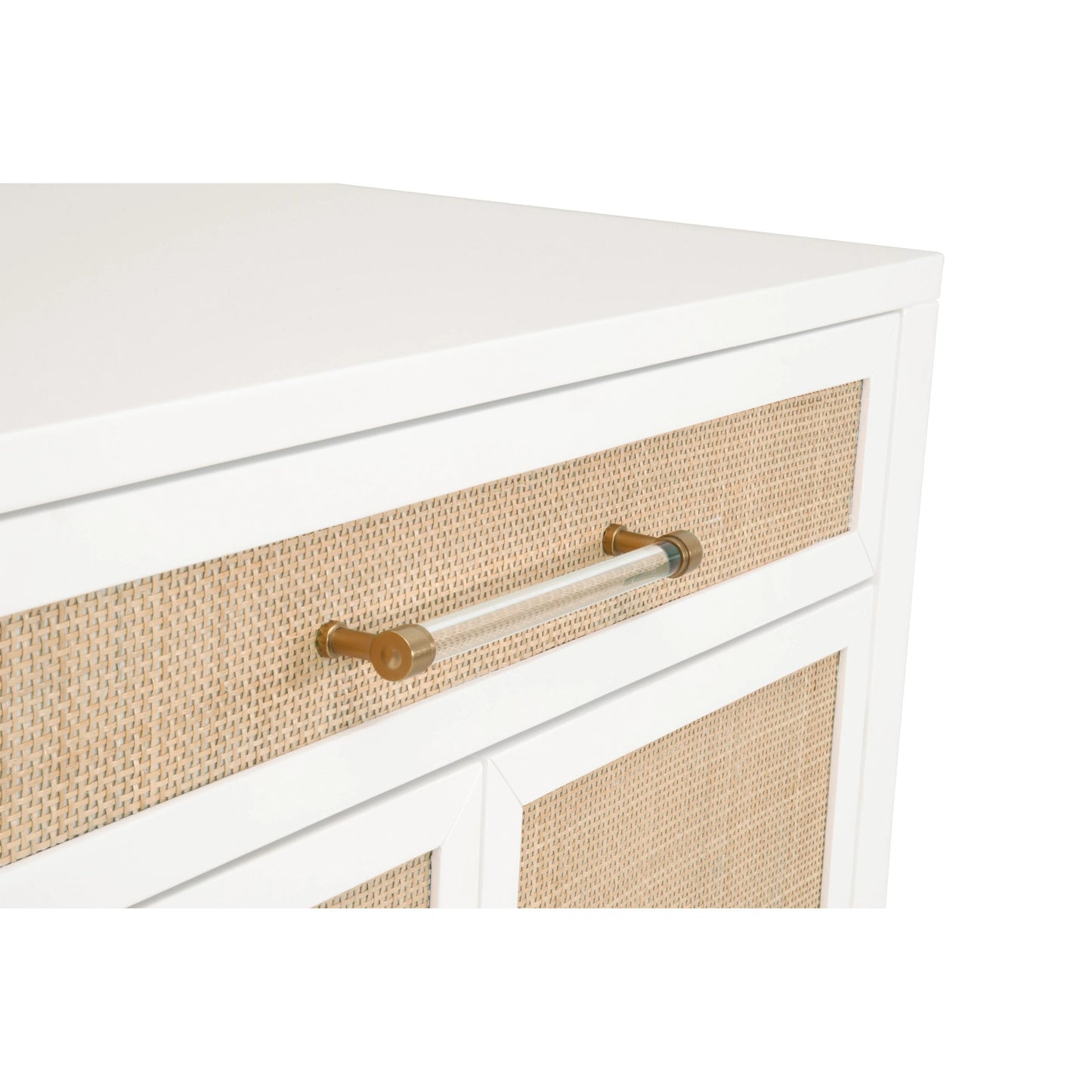012 SR-837467 | Additional Silo | Holland Chest by Essentials For Living in matte white, natural, brushed brass. Made from mdf, rattan in a transitional style.