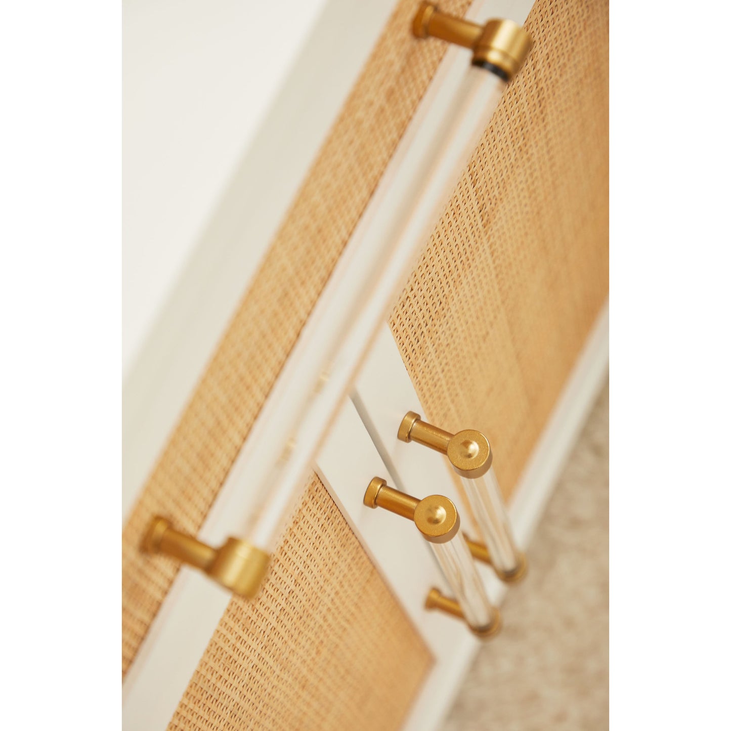 009 SR-837467 | Additional Silo | Holland Chest by Essentials For Living in matte white, natural, brushed brass. Made from mdf, rattan in a transitional style.