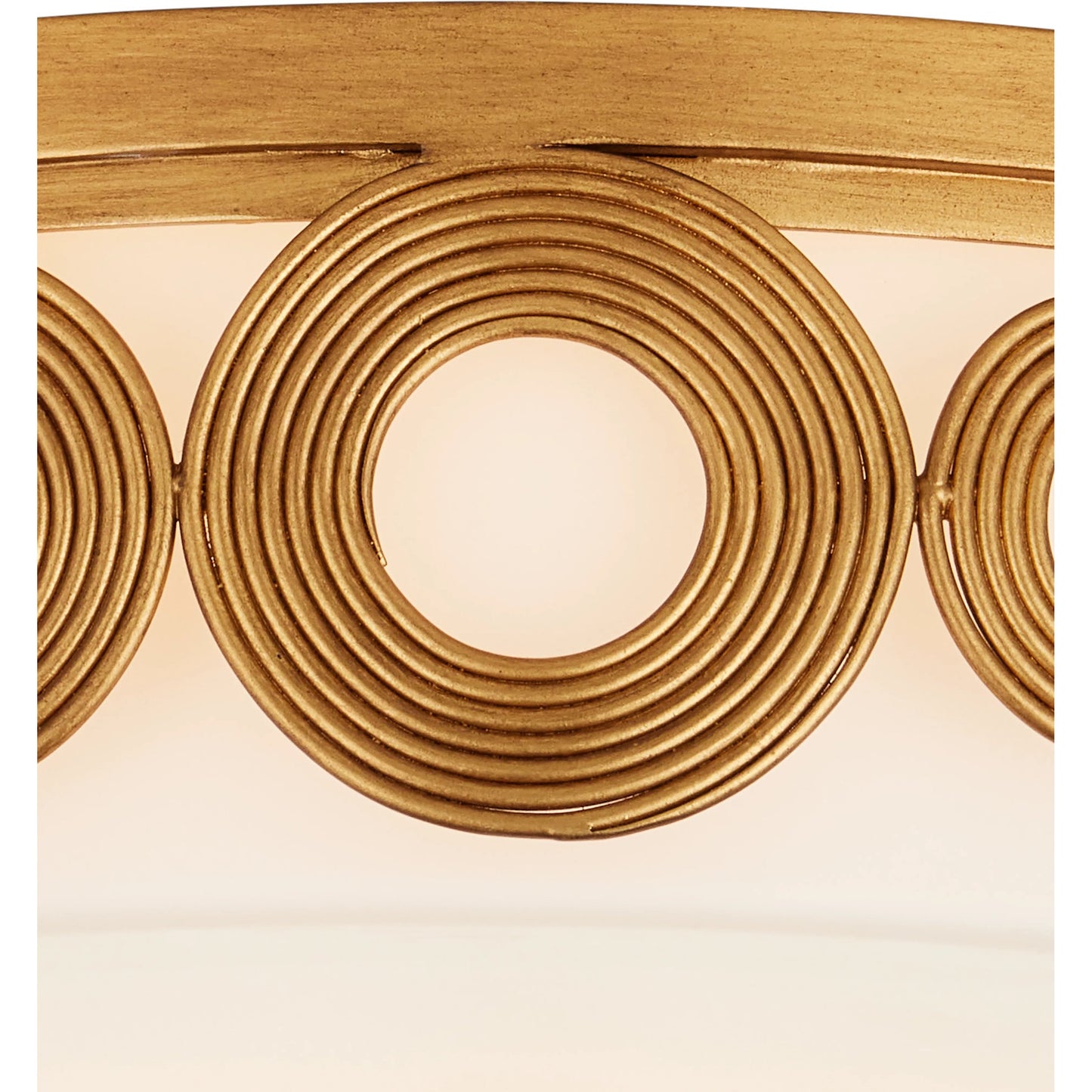 003 SI-2191730 | Additional Silo | Gyges Flush Mount by Currey and Company in brass, opaque white. Made from wrought iron, glass in a modern style.