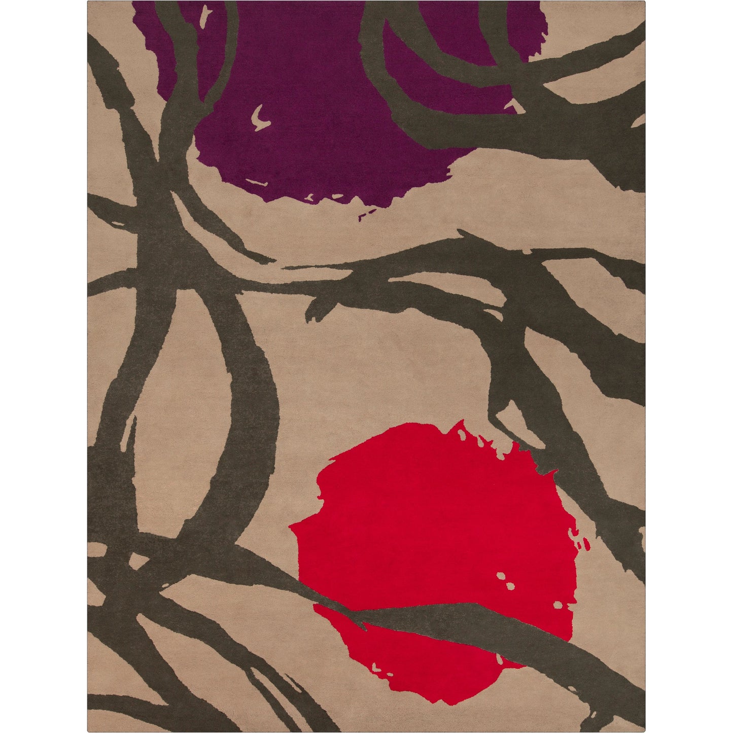 002 24213-12641 | Additional Silo | Harlequin Rug - 538 by Surya in gray, charcoal, burgandy, plum. Made from 100% new zealand wool in a unique style.