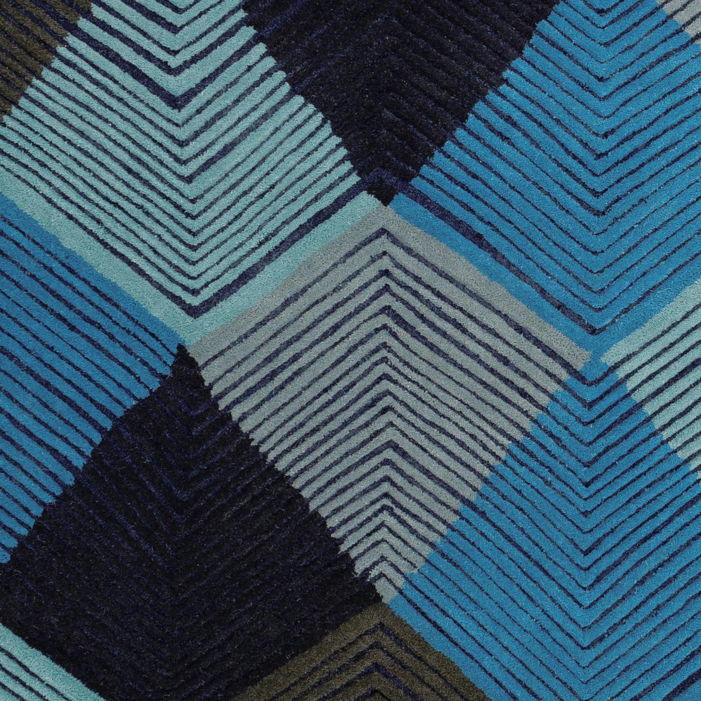 004 SI-1882339,SI-1882342 | Closeup | Harlequin Rug - 25103 by Surya in blue, slate, charcoal, black, pale blue, navy. Made from 100% wool in a unique style.