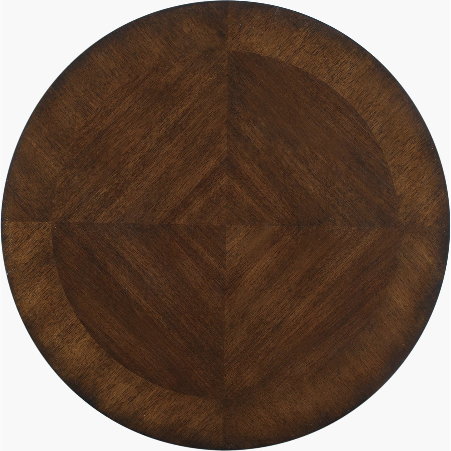 002 SI-1749014 | Additional Silo | Kinsey Round End Table by Hooker Furniture in dark walnut. Made from quartered walnut veneer in a traditional style.