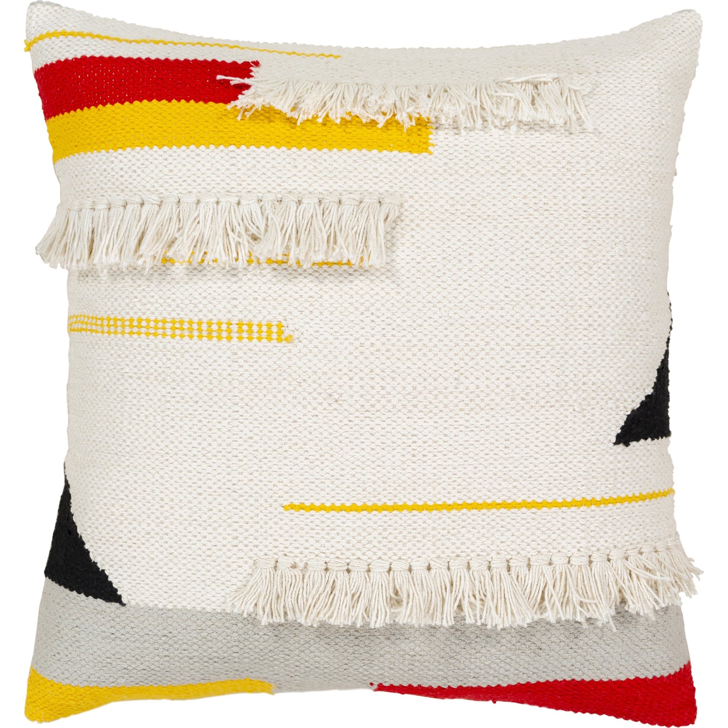 001 S-347994,S-347995 | Additional Silo | Harley Pillow - 6812 by Surya in cream, white, bright yellow, bright red, light gray, black. Made from 100% cotton in a eclectic & global style.